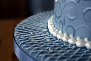 Blue Wedding Cake Base detail