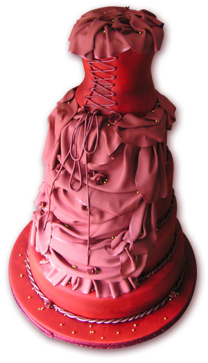 Red corset cake