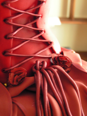 lacing detail of corset cake